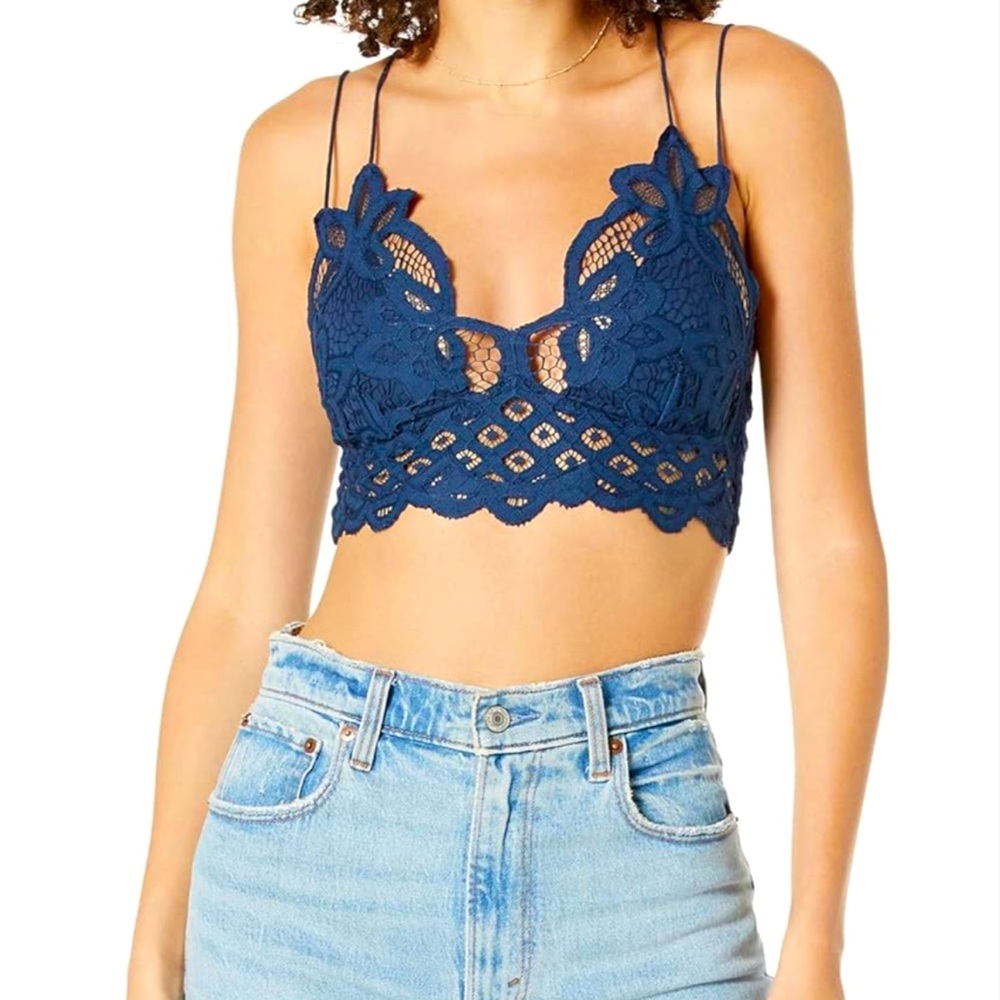 Free people Smokey sapphire cropped top